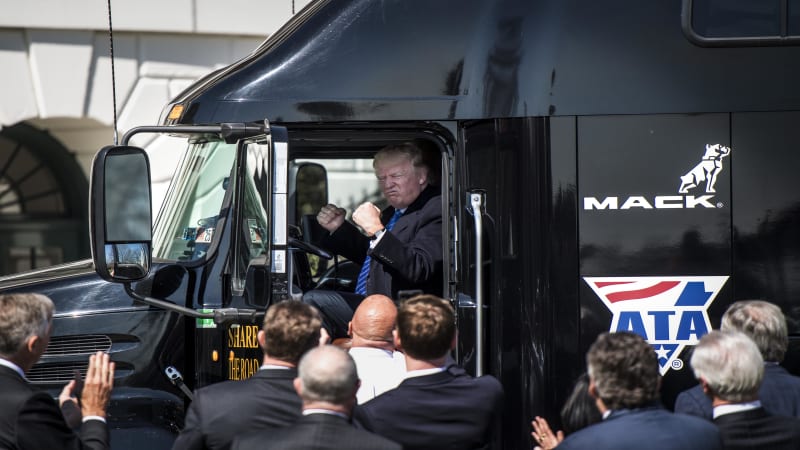 Trump in a truck becomes an Internet sensation
